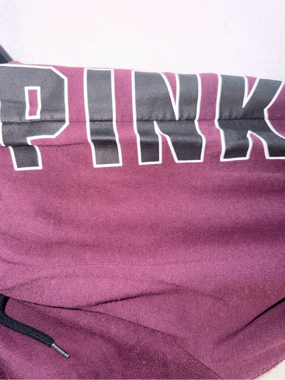 PINK Victoria’s Secret Burgundy Logo Jogger Sweatpants – Size Small - Picture 2 of 2
